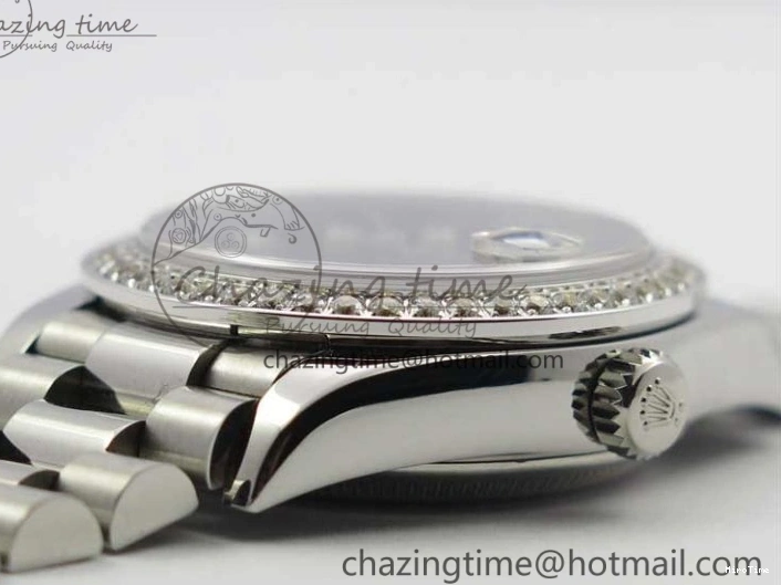 MiroTime 0405 Datejust 31mm 278275 SS Crystal Bezel BP Maker Best Edition Black Dial Crystal on SS President Bracelet Popular 3097